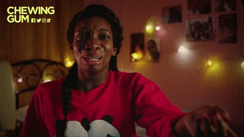 michaela coel crying GIF by Chewing Gum Gifs