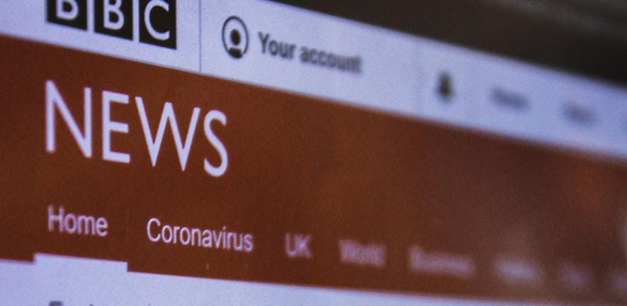 Photo of part of a BBC website News page banner showing only topic categories