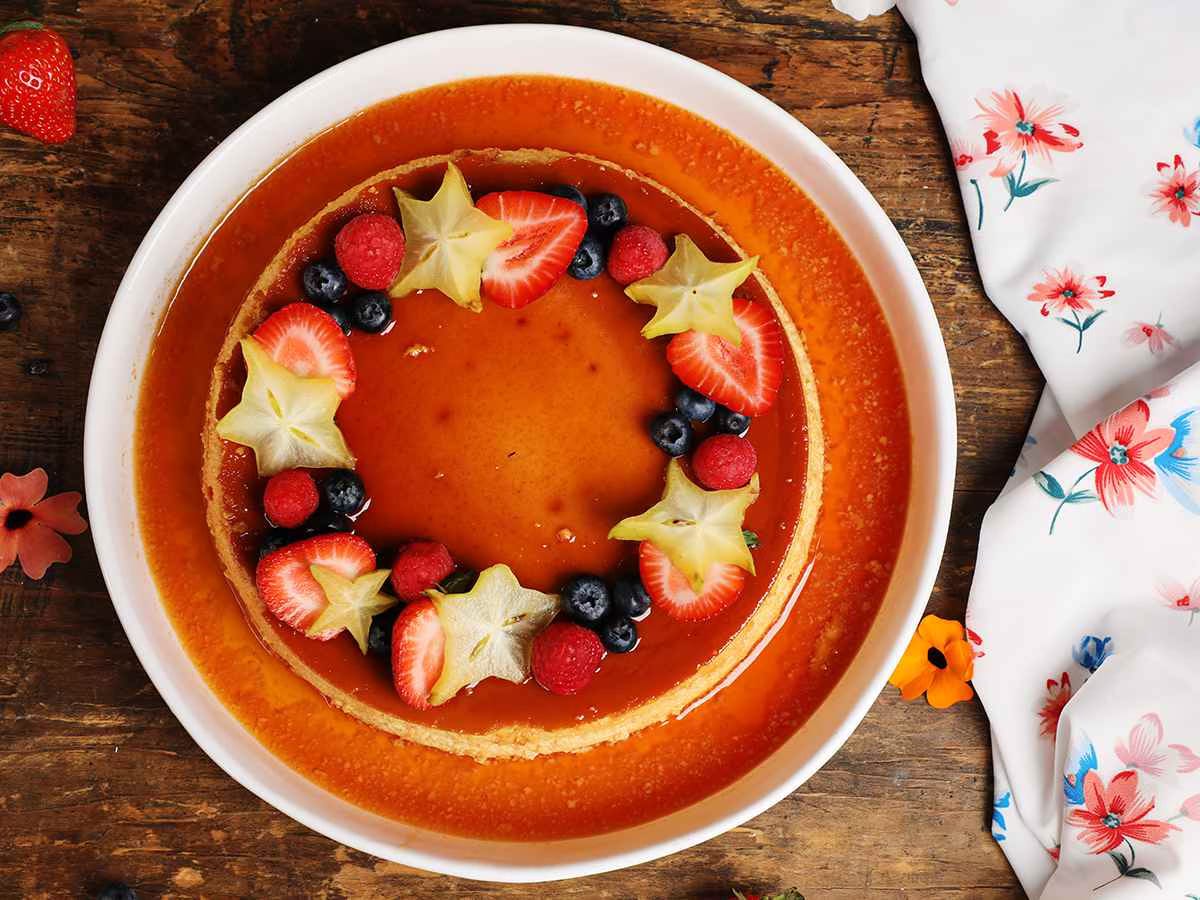 decorated Flan Napolitano decorated Flan Napolitano