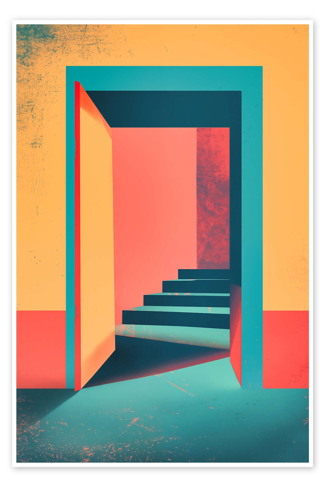 Open door in pastel print by Frank Daske | Posterlounge