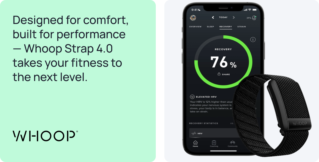 whoop strap 4.0, description and logo