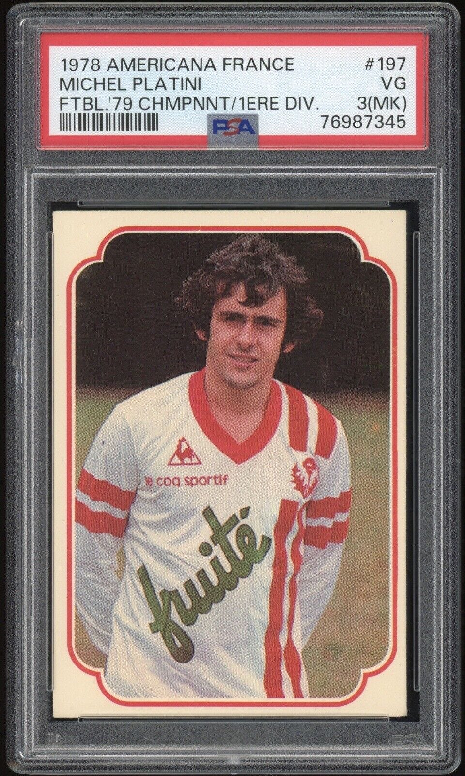 PSA 3 Michel Platini 1978 1979 Americana France Football '79 Championnat #197 - Picture 1 of 2