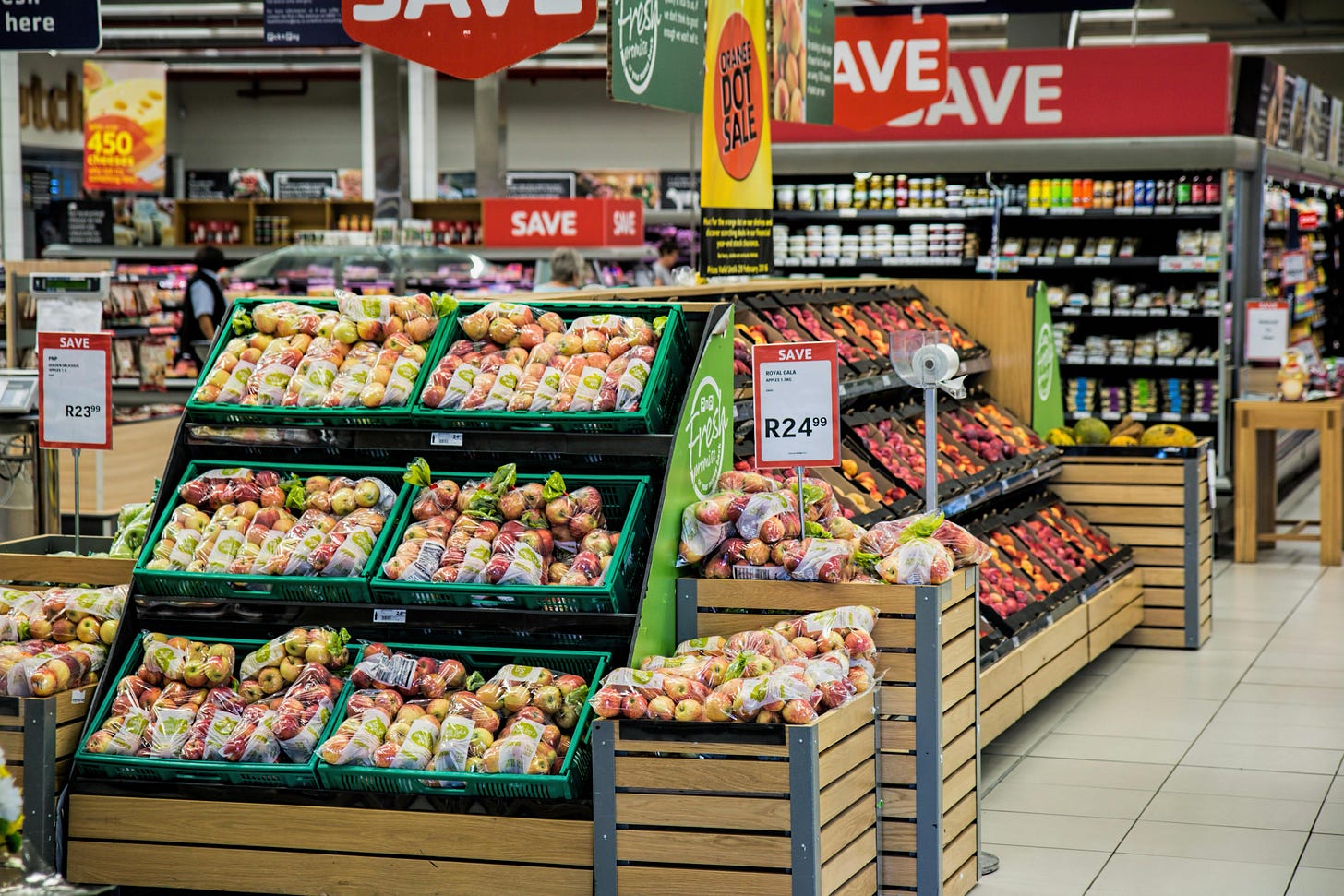 A supermarket featuring lots of discounts