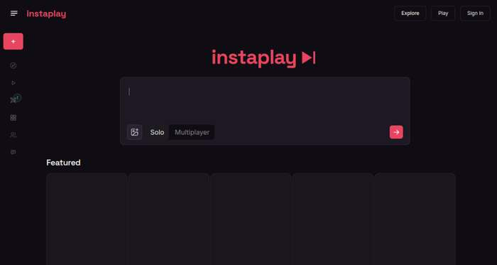 Instaplay homepage screenshot
