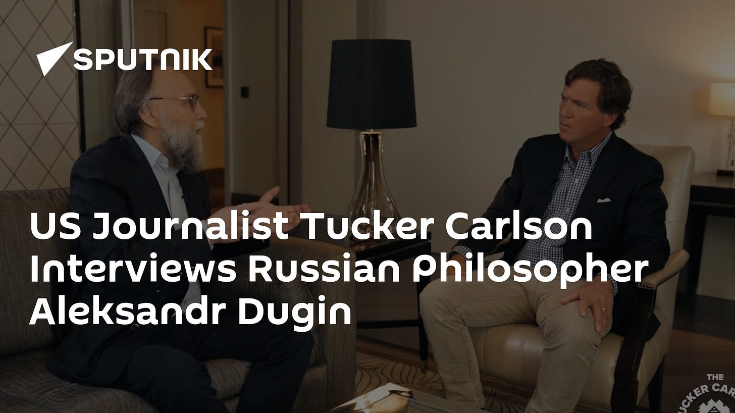 US Journalist Tucker Carlson Interviews Russian Philosopher Aleksandr Dugin - 30.04.2024, Sputnik Africa US Journalist Tucker Carlson Interviews Russian Philosopher Aleksandr Dugin - 30.04.2024, Sputnik Africa