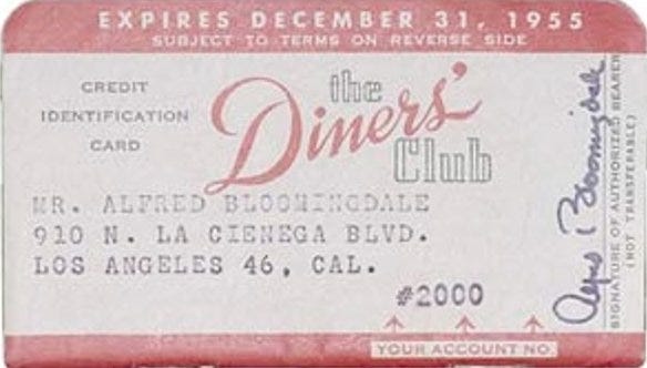 an early diners' club charge card