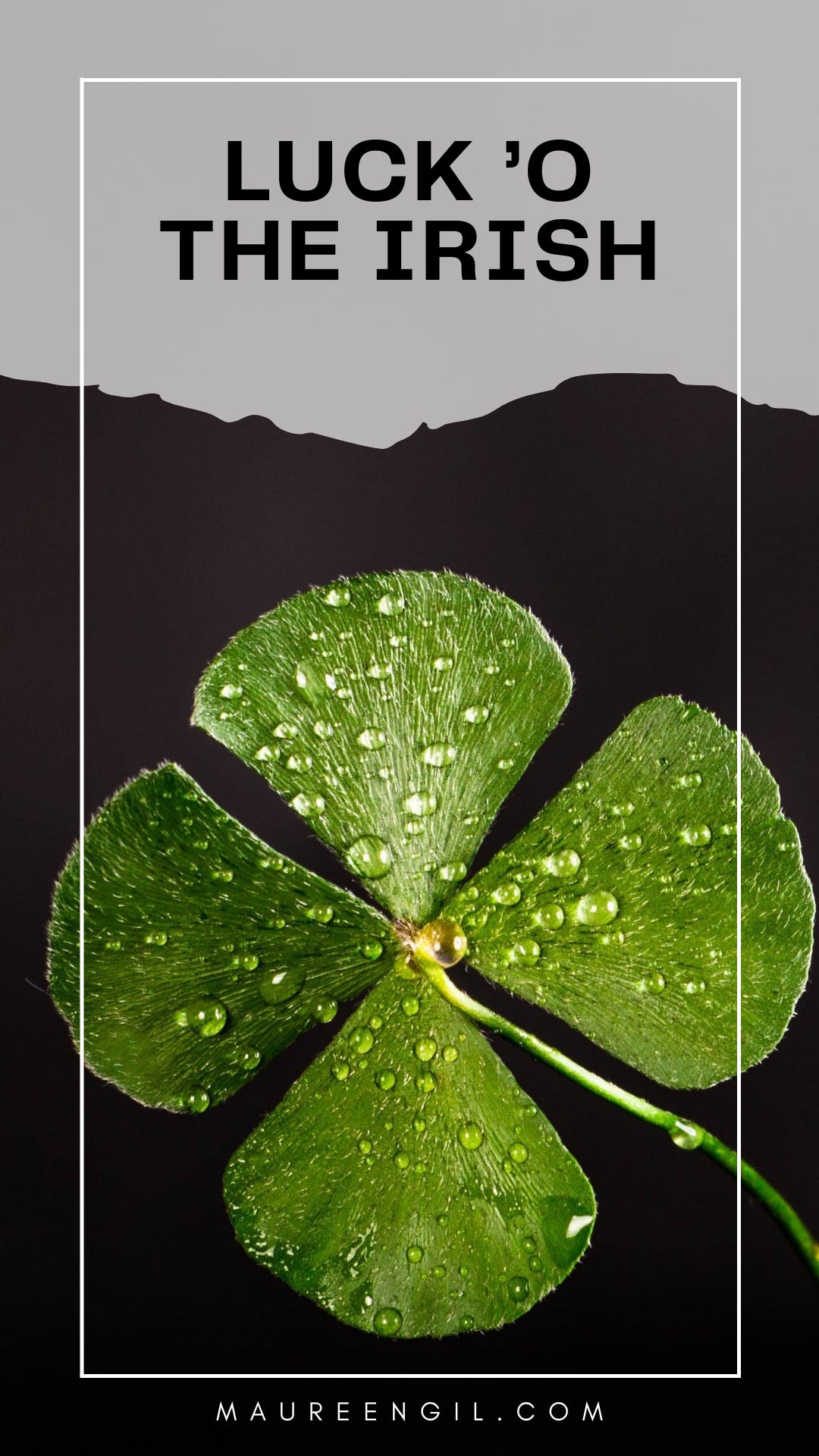 Apparently the Luck 'o the Irish didn’t originate in Ireland, but here in the United States. I know that’s a true statement because I did a Google search about it and came up with a random web site that told me that.
