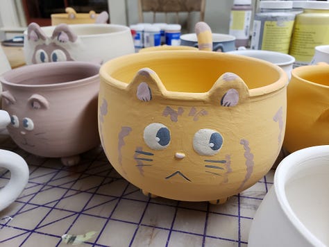 Assortment of Silly Kitty Mugs