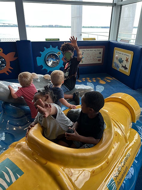 Children playing at the Aquarium.