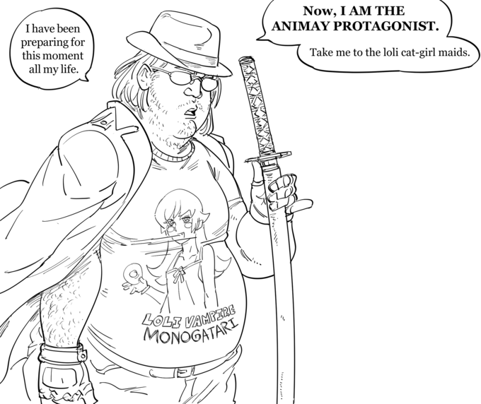 Transparent neckbeard anime protagonist | Baalbuddy | Know Your Meme