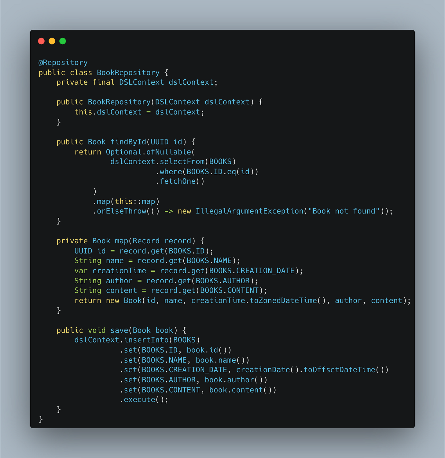 Repository Implementation
