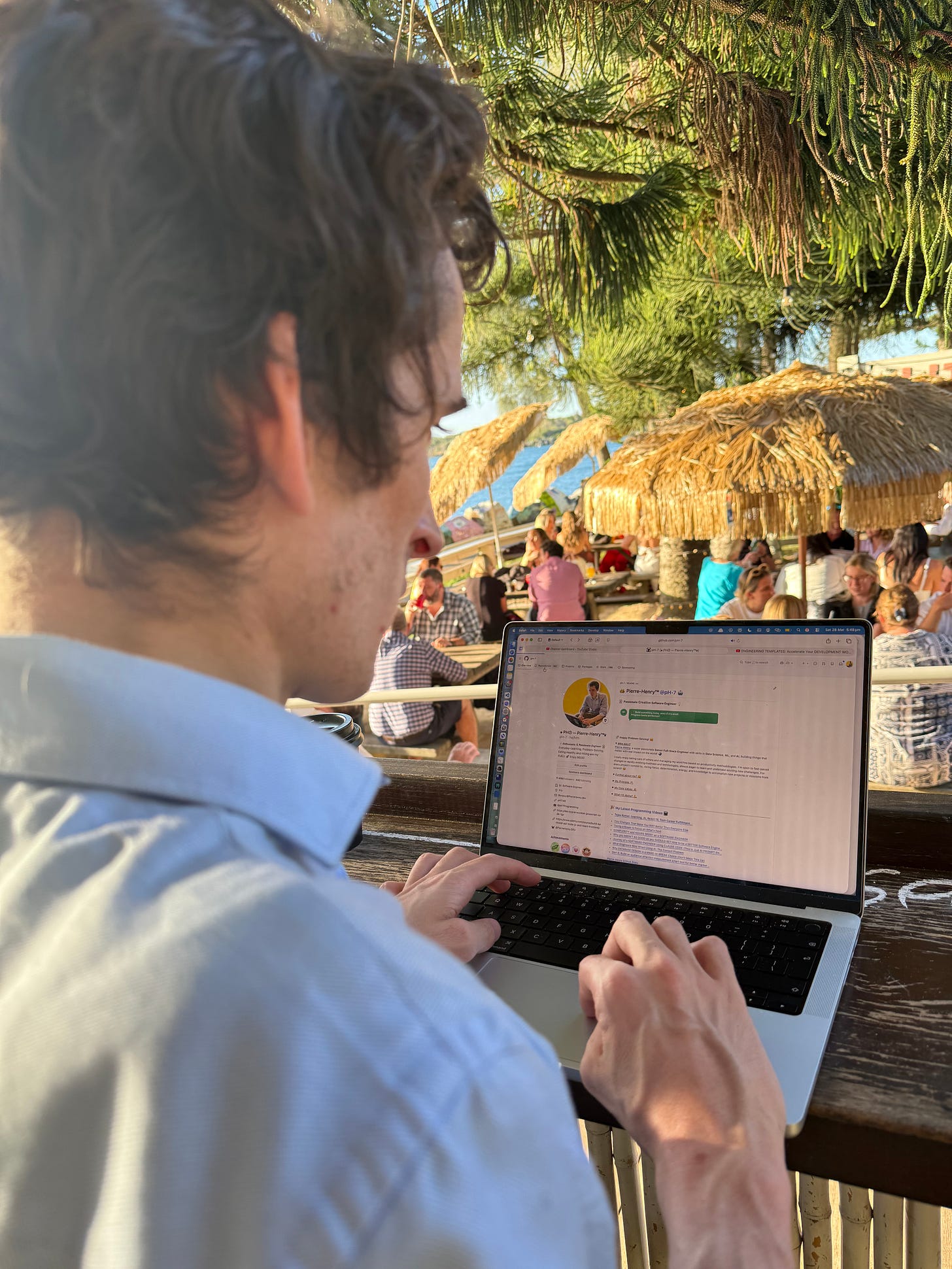 A calm moment outside, focused on learning, building, and becoming a better software engineer each day
