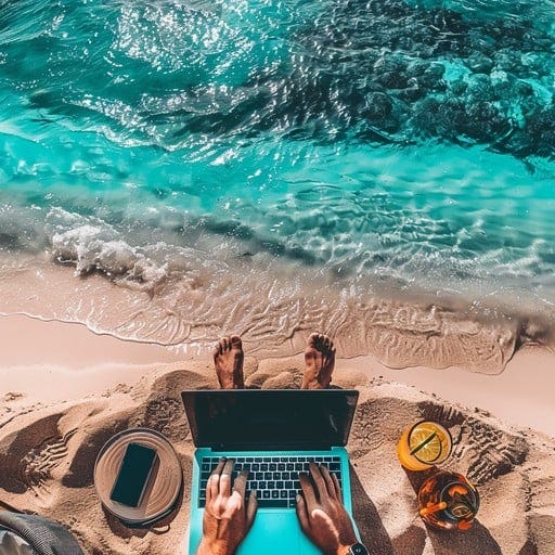 Free Beach Remote Work Image | Download at StockCake Free Beach Remote Work Image | Download at StockCake