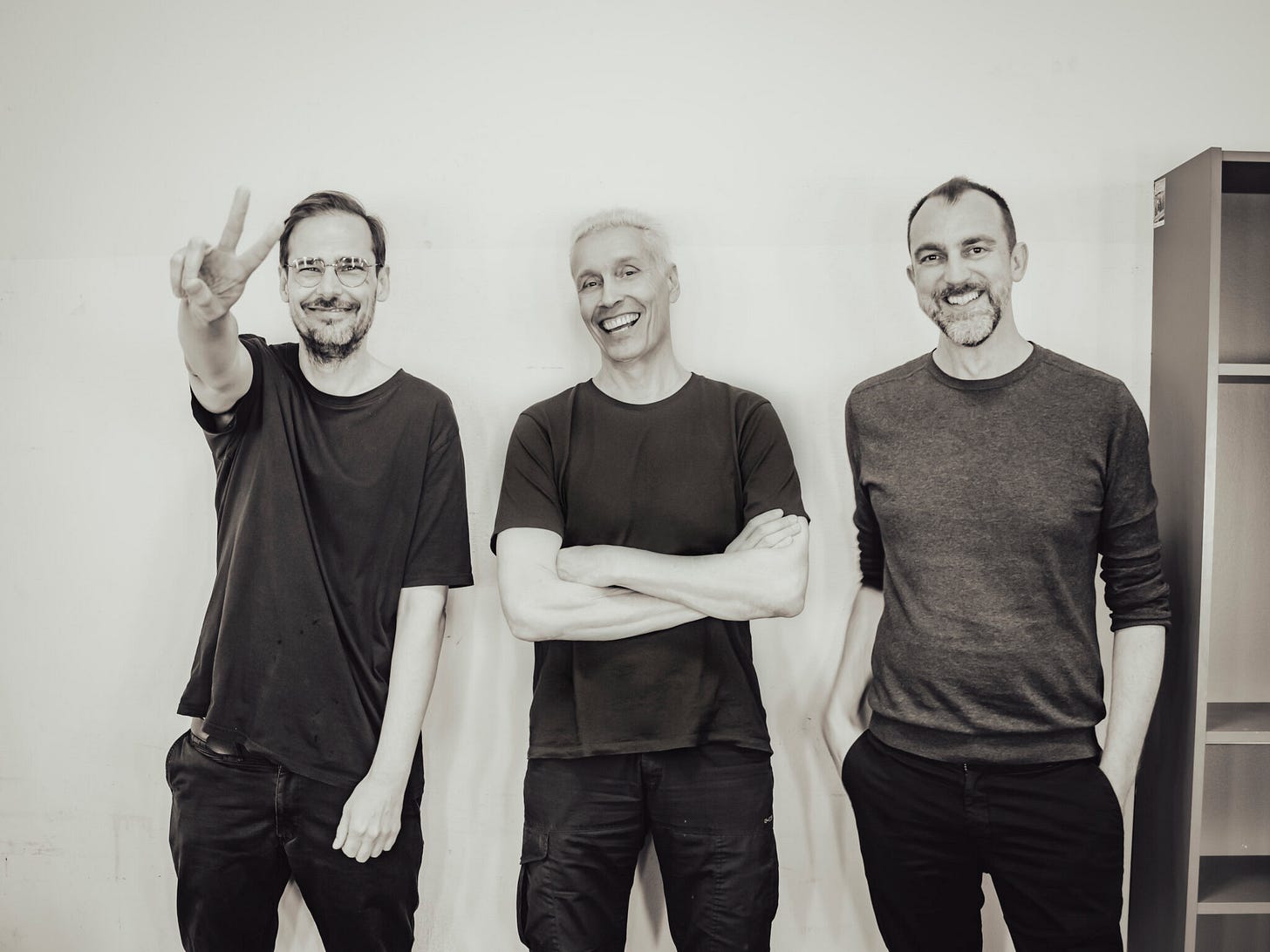 von links: Jochen Schliemann, Farin Urlaub, Michael Dietz. Vor der Show in der Urania Berlin von links: Jochen Schliemann, Farin Urlaub, Michael Dietz. Vor der Show in der Urania Berlin