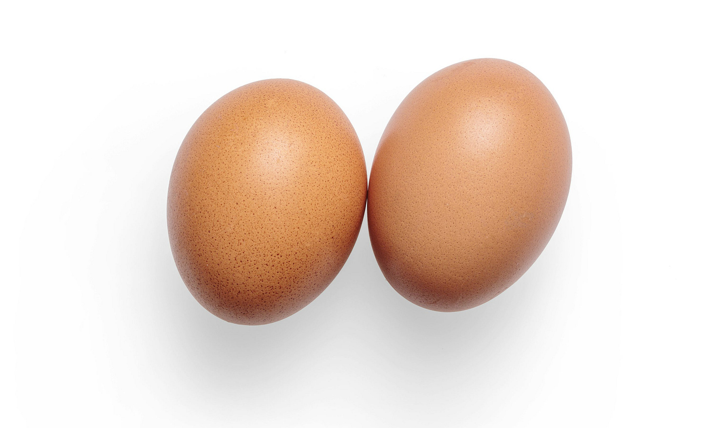 2 huevos marrones sobre una superficie clara