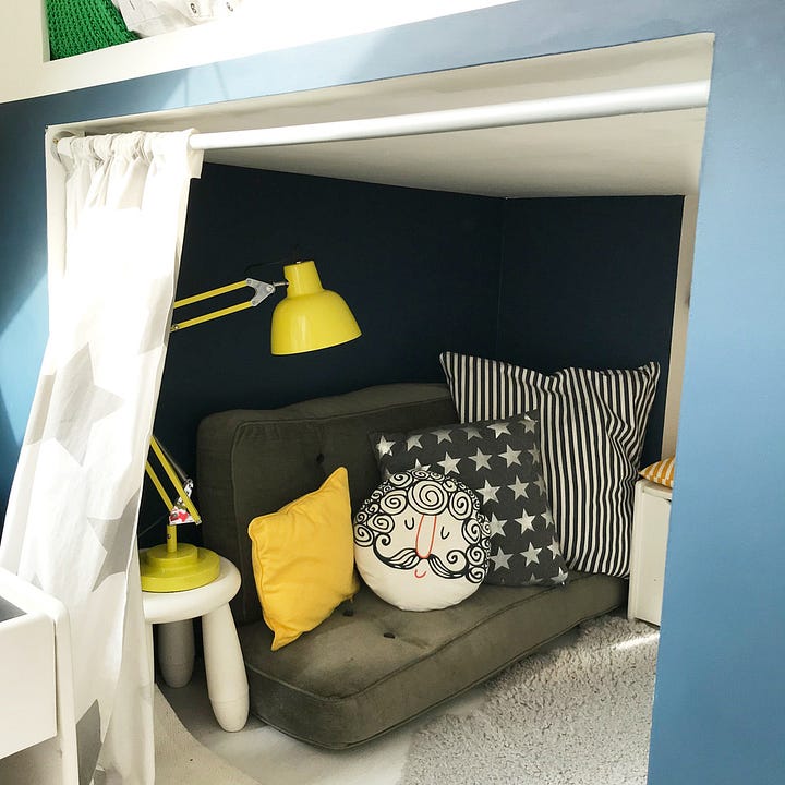 reading nook, kids reading space, fun hideout, velux window, roof light, reading, world book week