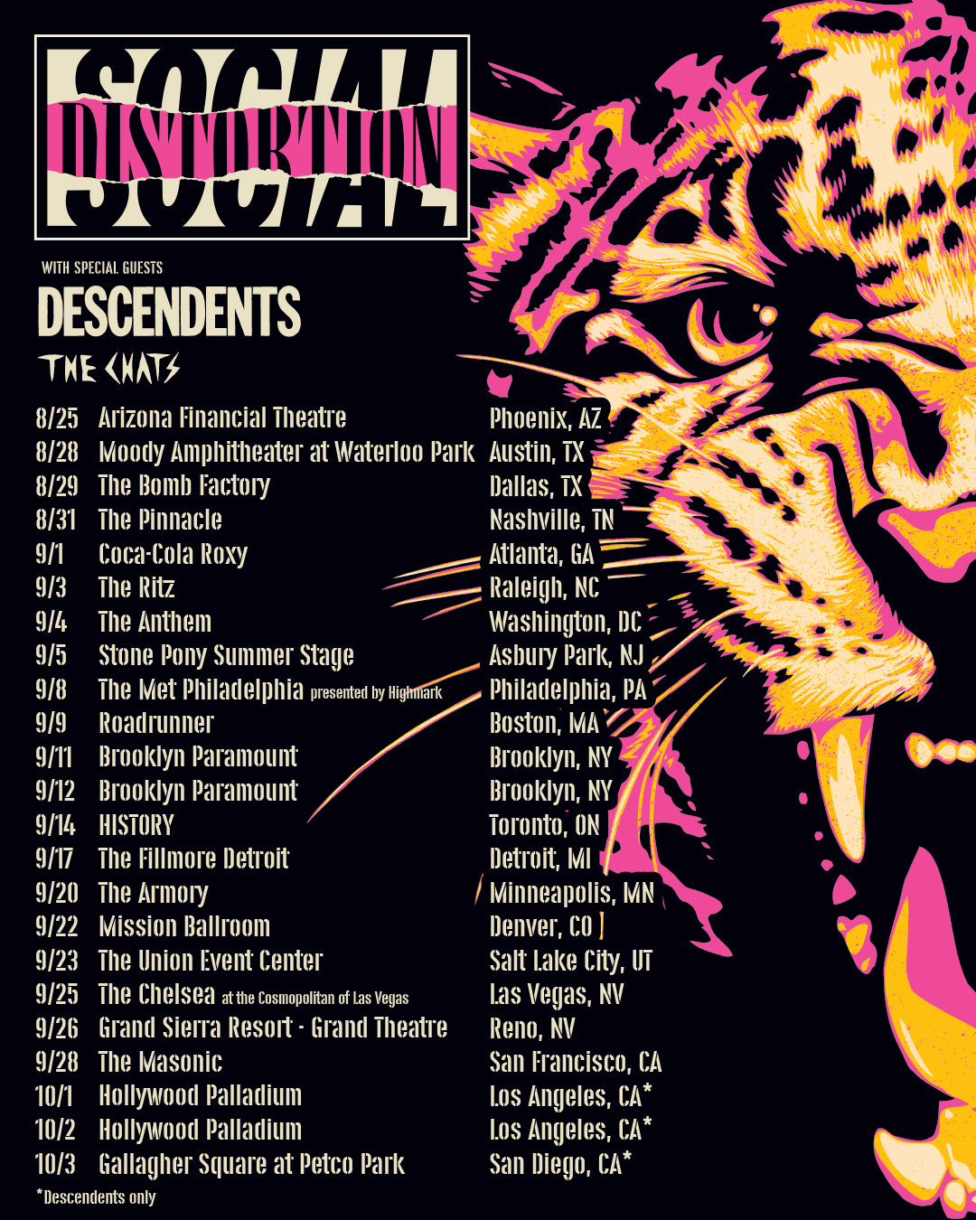 Social Distortion Descendents Tour