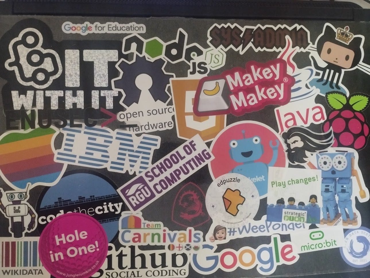 My laptop covered in stickers 2023-2025