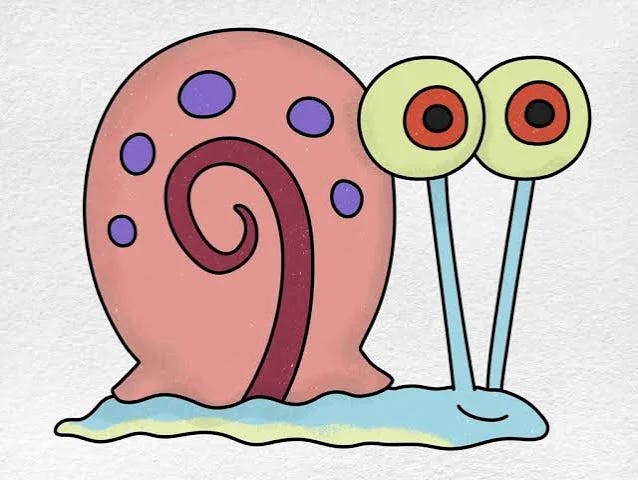 Image of How to Draw Gary the Snail - HelloArtsy Image of How to Draw Gary the Snail - HelloArtsy