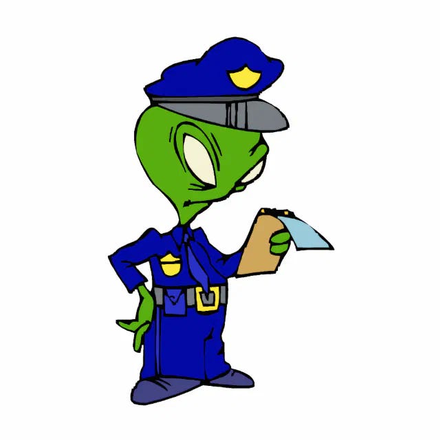 Alien Cop Writing a Ticket Cutout | Zazzle Alien Cop Writing a Ticket Cutout | Zazzle