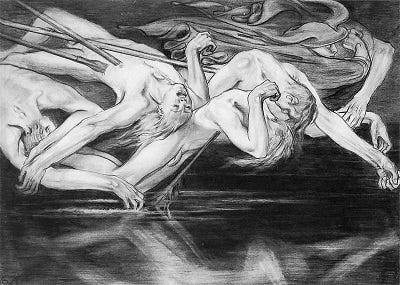Hermes leading the spirits of heroes to the depths of Hades
