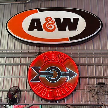 a host of signs from the Valley Relics Museum