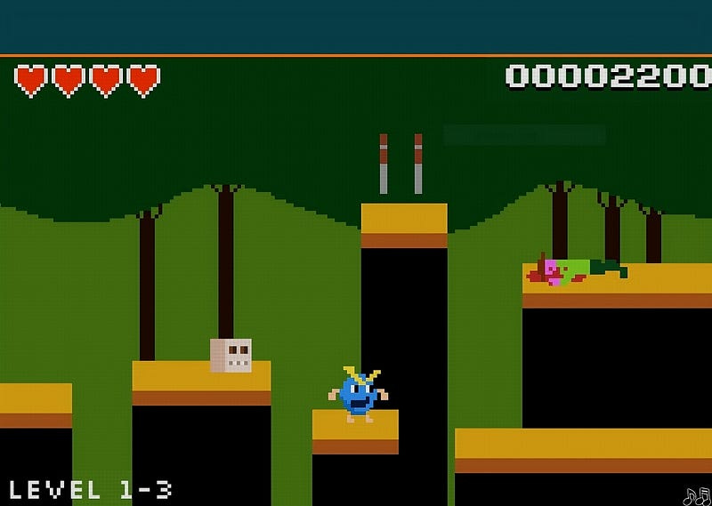 Lee Lee in a retro-inspired level in Lee Lee’s Quest 2.