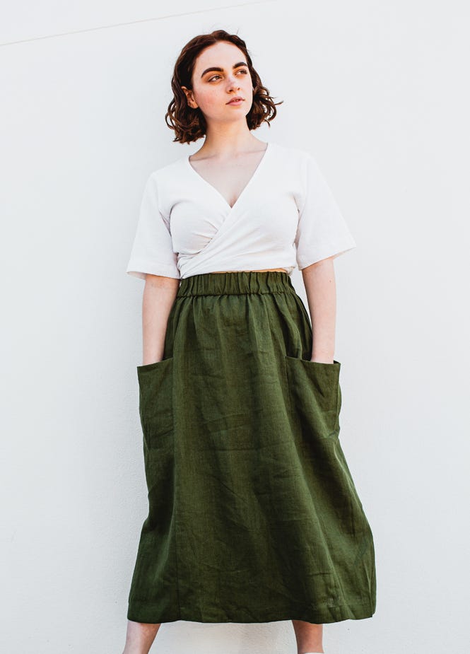 The Ballet Bow Skirt from Matchy Matchy Sewing Club and the Pocket Skirt from Peppermint Magazine