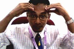 Man stressed out at work