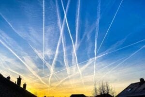 Contrails in the sky