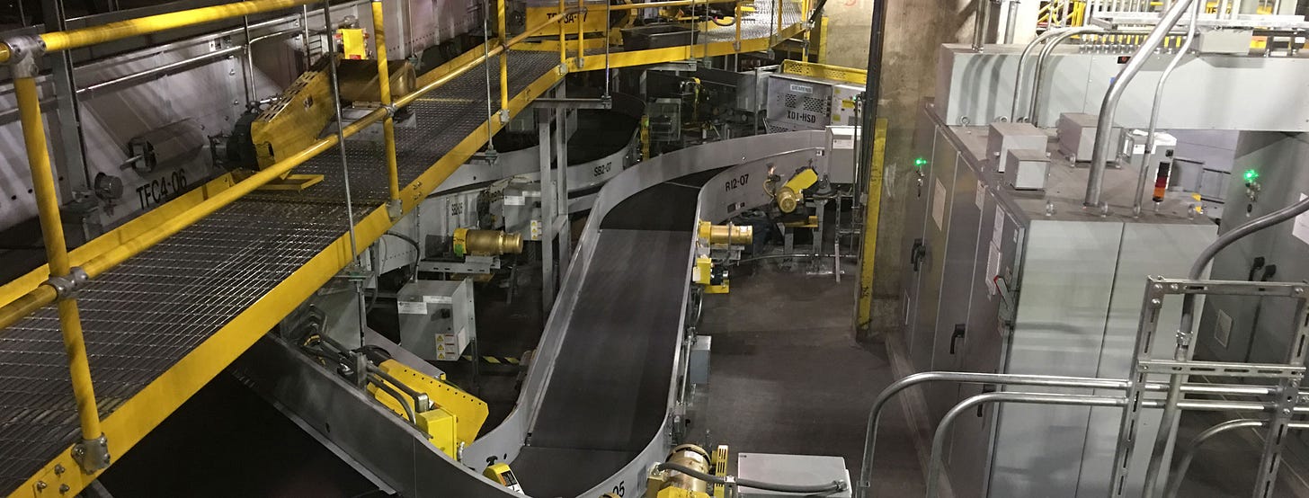 conveyer belts at airport