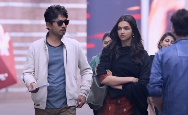 Deepika Padukone and Irrfan Khan in Piku