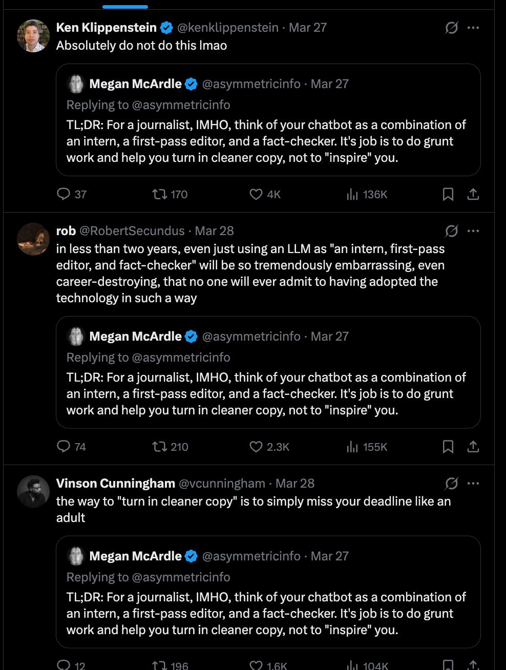 A sample of some of the very performatively outraged quote tweets.