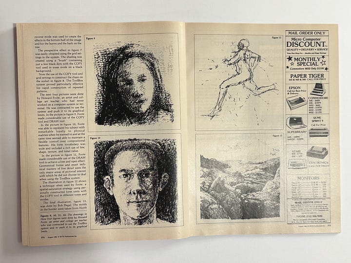 Including some of the earliest artwork done on a computer by Bowman, Okra, Foot and others
