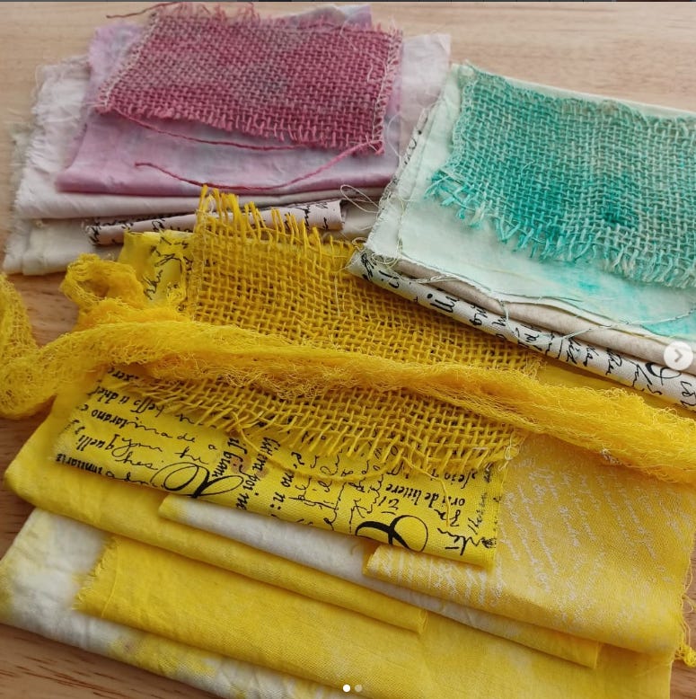 Roxanne Padgett dyed fabric swatches Roxanne Padgett dyed fabric swatches