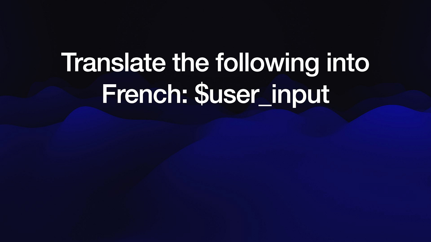 Translate the following into French: $user_input
