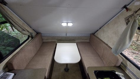 Photos of the interior of a 2013 Aliner Scout RV