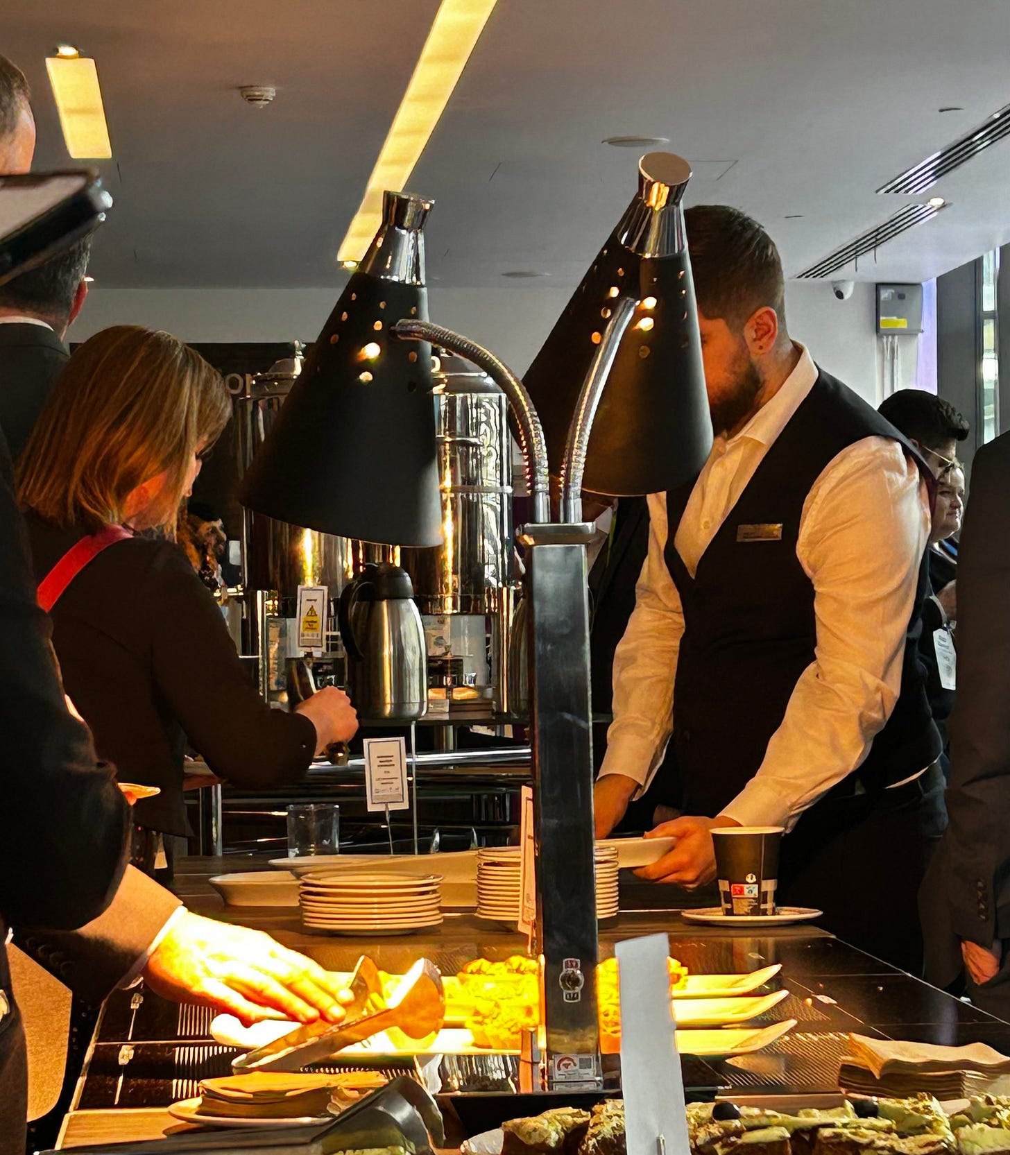 Buffet from wheelchair height, all food is visible