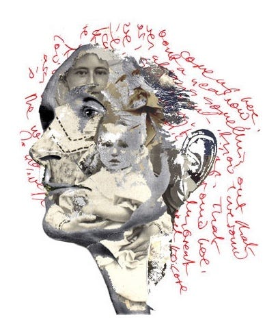 This may contain: an altered photograph of a woman's face with writing all over her body and head This may contain: an altered photograph of a woman's face with writing all over her body and head
