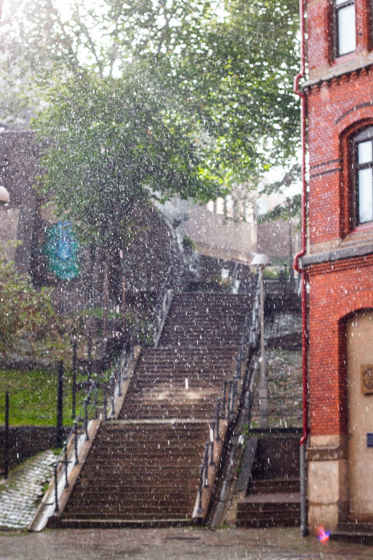 Rain showers on a location.
