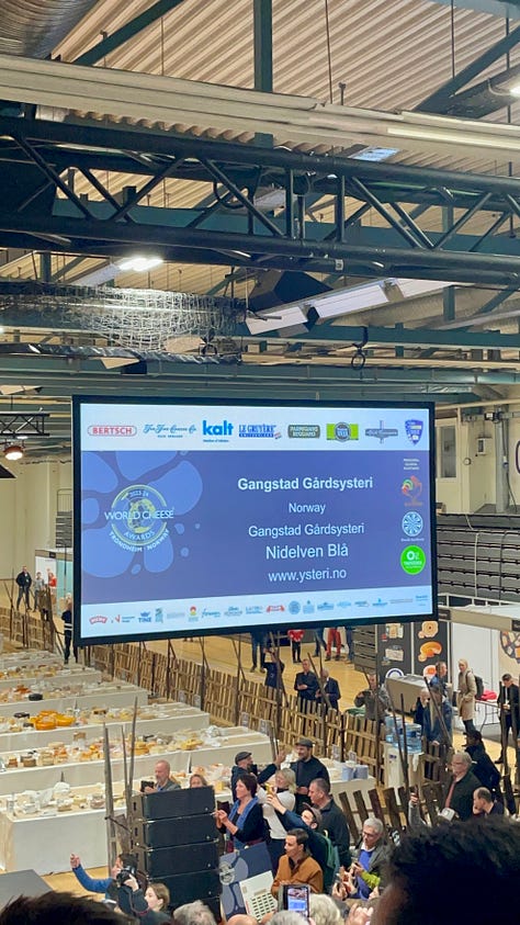 The author's view of the announcement of the 2023 World Cheese Award World Champion!