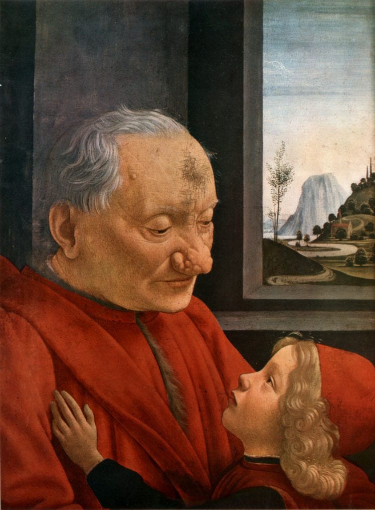 Portrait of an Old Man with his Grandson (1490) - Domenico Ghirlandaio