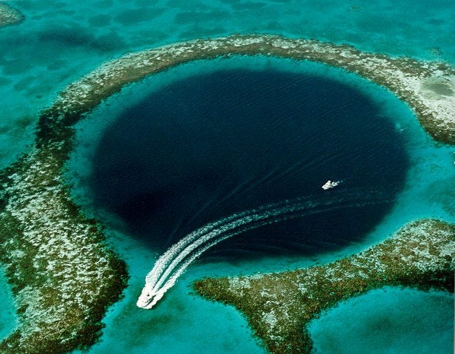 The famous Blue Hole. (Photo from Wikipedia.) The famous Blue Hole. (Photo from Wikipedia.)