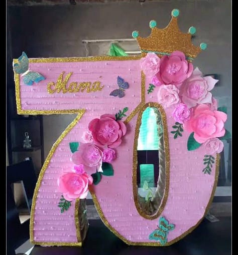 Nine options for piñatas, each image displaying different numbers with different types of details.
