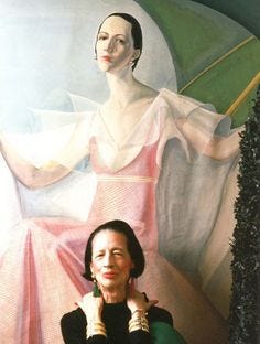 Diana Vreeland in front of her own painting Diana Vreeland in front of her own painting