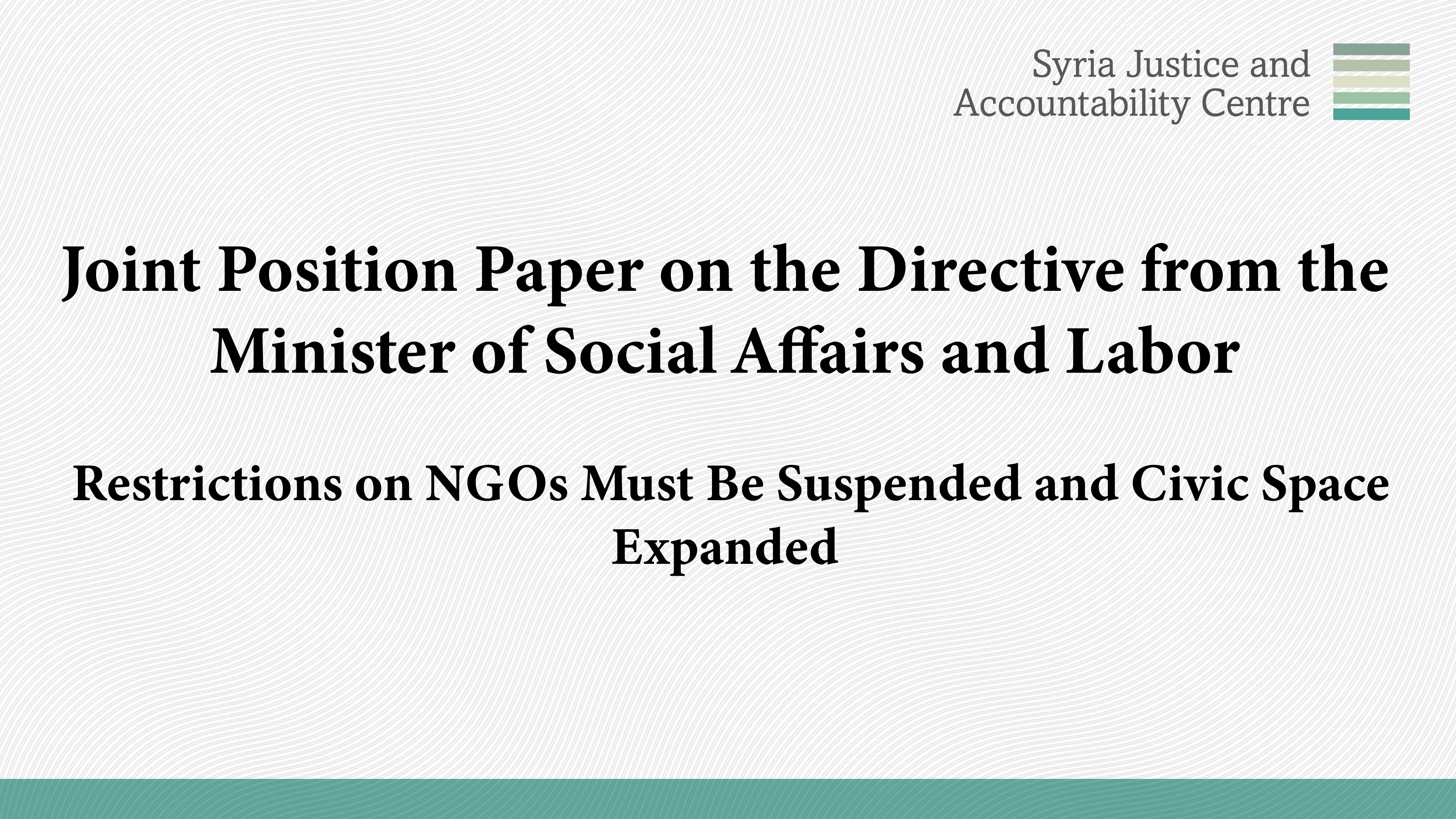 Joint Position Paper on the Directive from the Minister of Social ...