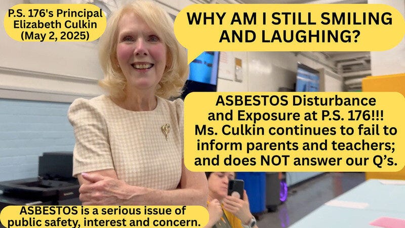 Dyker Heights Toxic Principal: Elizabeth Culkin of hides asbestos, retaliates against whistleblowers, and runs a Brooklyn school in secret Dyker Heights Toxic Principal: Elizabeth Culkin of hides asbestos, retaliates against whistleblowers, and runs a Brooklyn school in secret