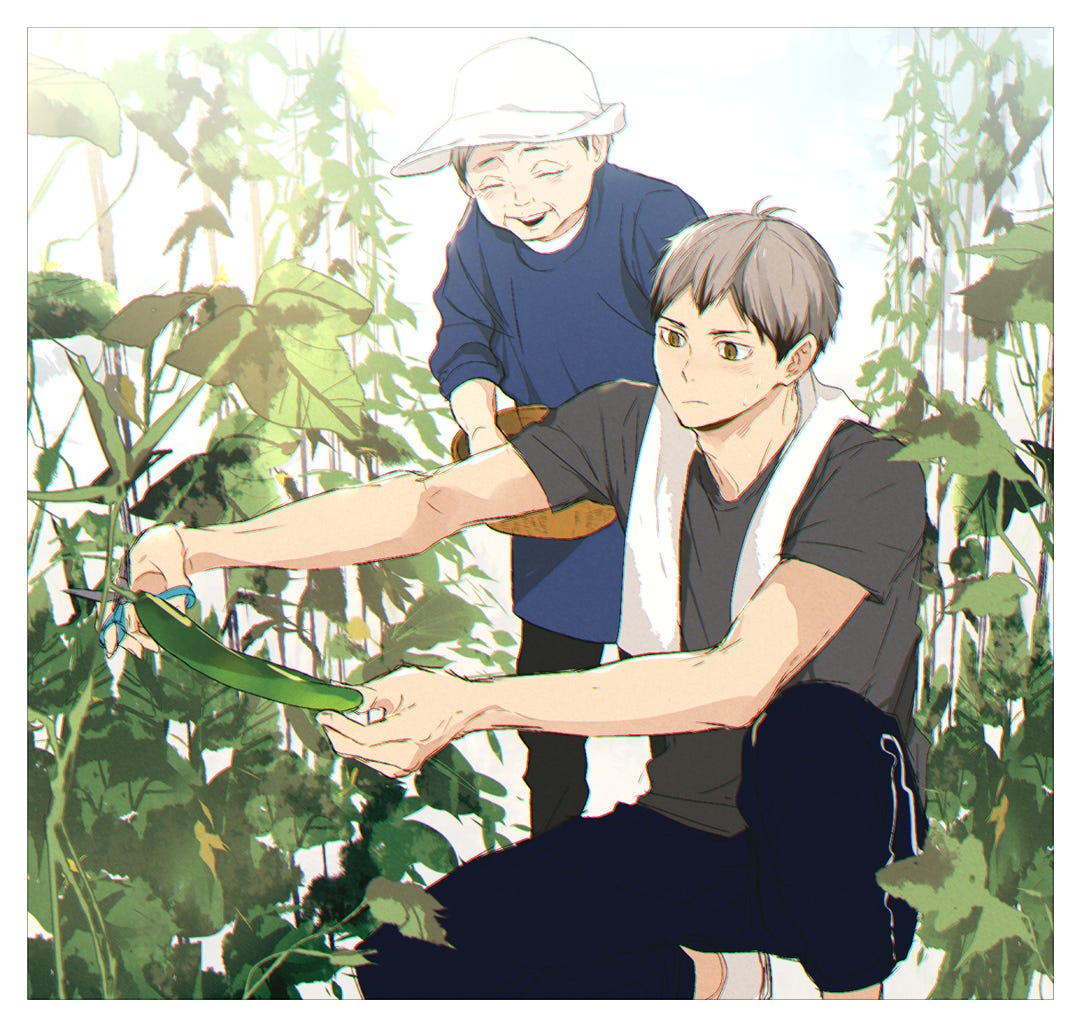 Kita With His Grandmother - Haikyuu