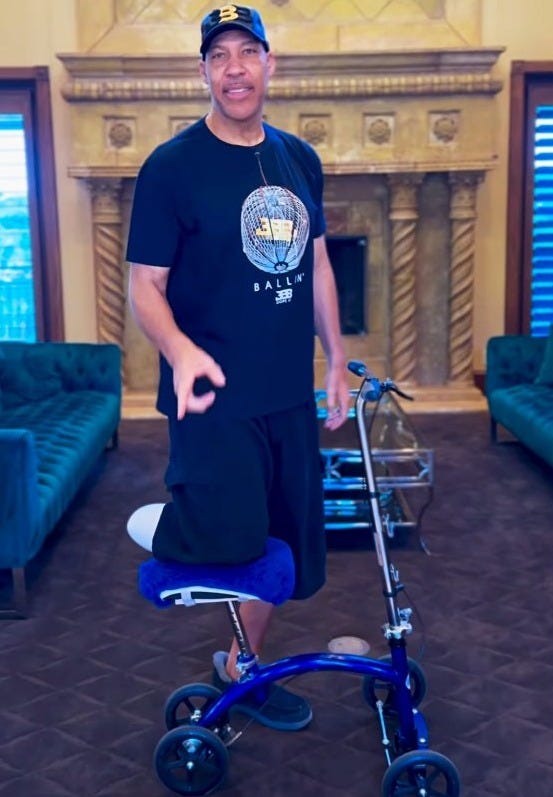 LaVar Ball Posts Video of His Amputated Foot Learning to Use Walker | Us  Weekly