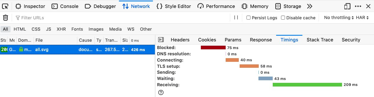 Browser Network Timing